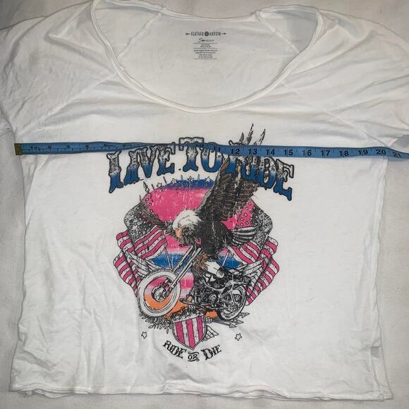 "LIVE TO RIDE" "RIDE OR DIE" COTTON MOTO TEE M BOHO BIKER FASHION -GREAT COLORS! - Picture 3 of 4